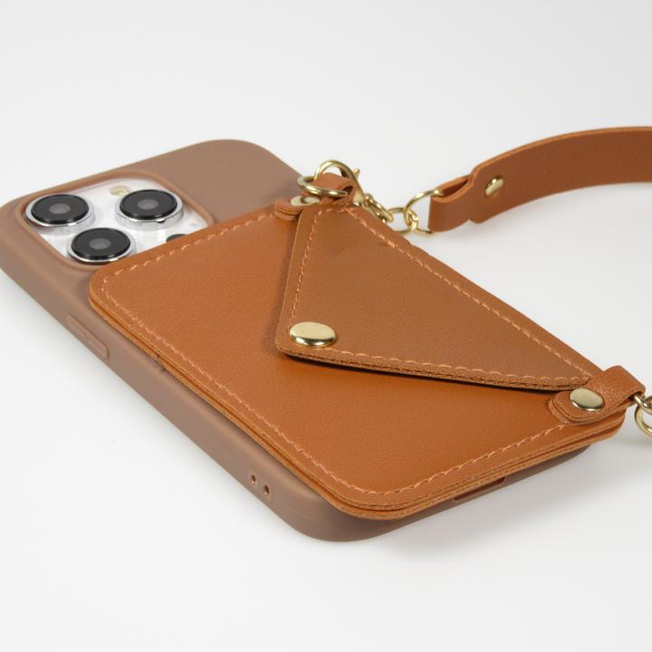 Actual product image PhoneLook Coque Silicone soft touch avec pochette à cartes ou argent en cuir et lanière intégrée (Apple iPhone 14 Pro)