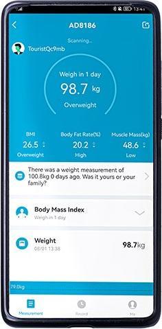 Produktbild Adler Smart Bathroom Scale | AD 8186b | Maximum weight (capacity) 180 kg | Accuracy 100 g | Body Mass Inde (180 kg)