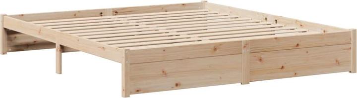Actual product image VidaXL Solid wood bed Wooden bed Bed double bed with shelf without mattress 200x200cm (200 x 200 cm)