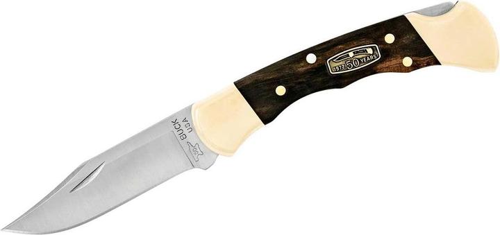 Buck Ranger 50th ANIVERSARY EDITION, 420HC rostfreier Stahl, Back Lock, Ebenholz Griffschalen
