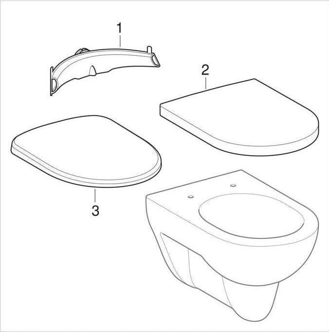 Actual product image Geberit Keramag / Space-saving wall-hung WC Renova compact encrusted white wall-hung 203245000
