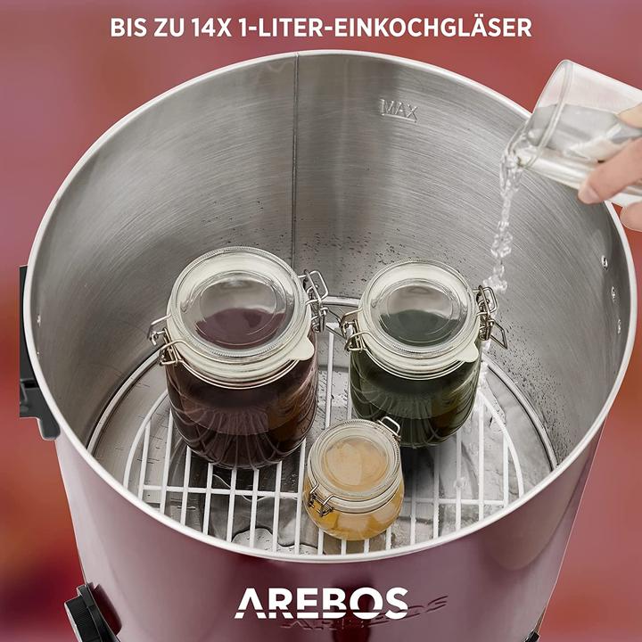Image du produit Arebos Cuiseur automatique 1800 W 28L en rouge (28 l)
