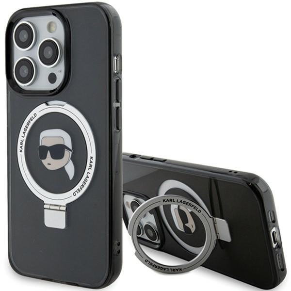 Image du produit Karl Lagerfeld KLHMP15XHMRSKHK iPhone 15 Pro Max 6.7" czarny/black hardcase Ring Stand Karl Head Mag (Apple iPhone 15 Pro Max)