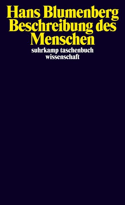 Actual product image Beschreibung des Menschen (German, Hans Blumenberg, 2014)