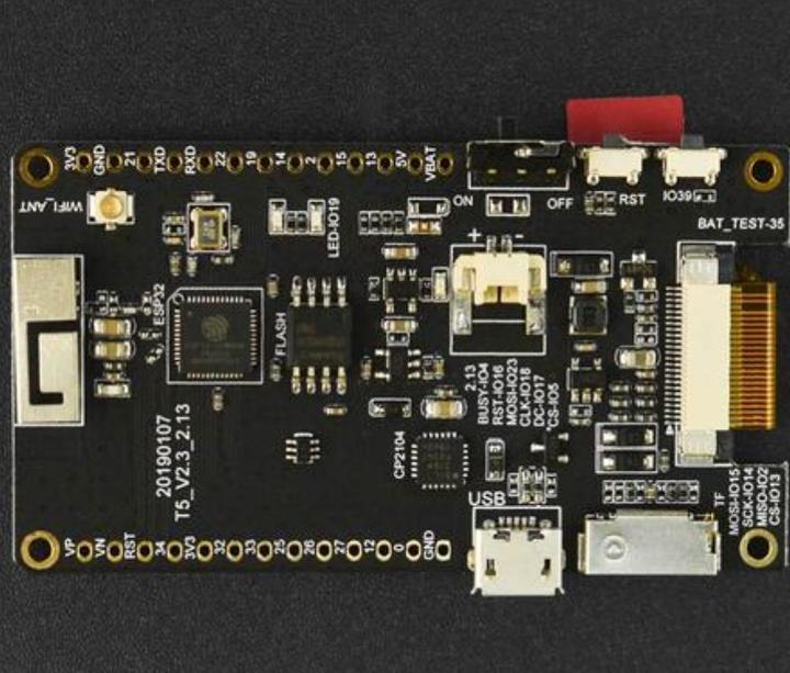 Immagine prodotto DFRobot Modulo display E-Ink 250x122 da 2,13 pollici bianco/nero con ESP32