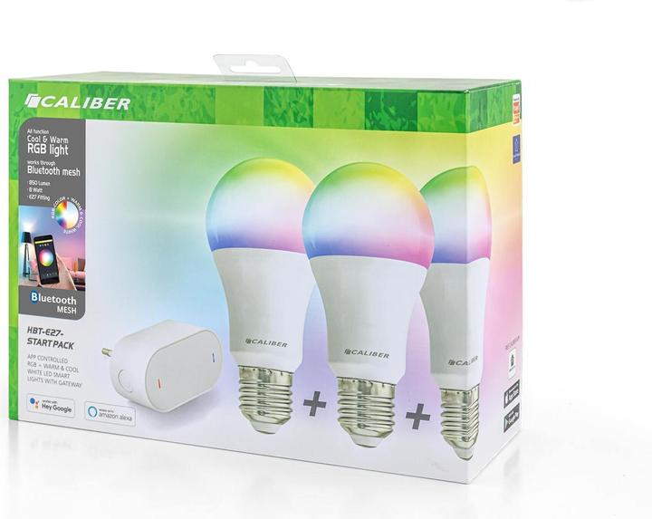 Produktbild Caliber HBT-E27 Smart Home LED Startpack (E27, 9 W, 720 lm, 3 x, A)