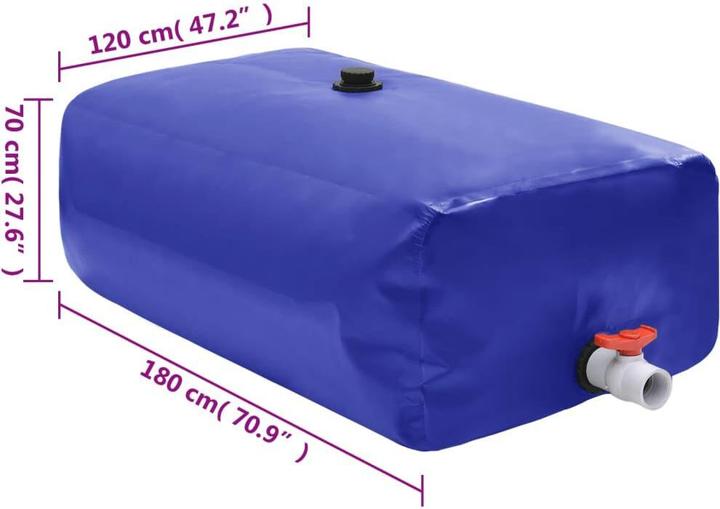 Immagine prodotto VidaXL Wassertank mit Wasserhahn Faltbar 1500 L PVC (1500 l)