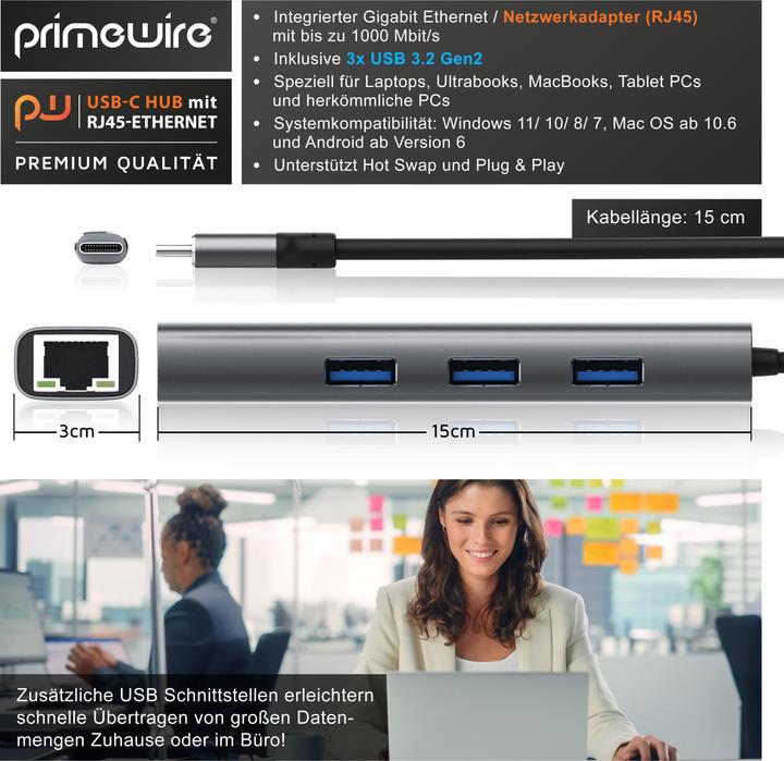 Immagine prodotto Primewire USB-C Hub (USB-C, 4 Porti)
