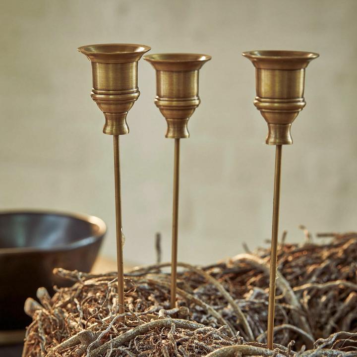 Actual product image Loberon Plug-in Candleholder Set of 3 Lalley brass (Ø 4 cm)