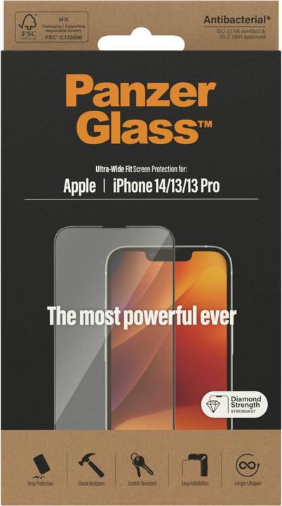 Produktbild PanzerGlass Ultra-Wide Fit (1 Stück, Apple iPhone 13, Apple iPhone 14, Apple iPhone 13 Pro)