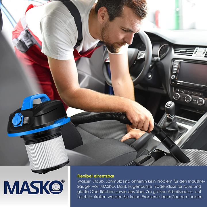 Produktbild Masko Industriestaubsauger 1800Watt in Blau (Nass-Trockensauger)