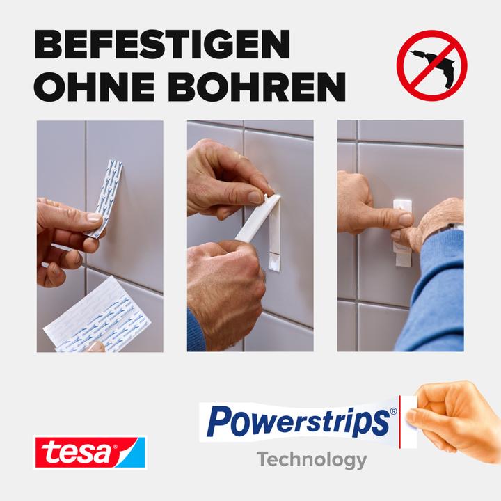 Image du produit tesa Clous adhésifs pour carrelage et métal, capacité de rétention de 3 kg, détachables sans laisser de