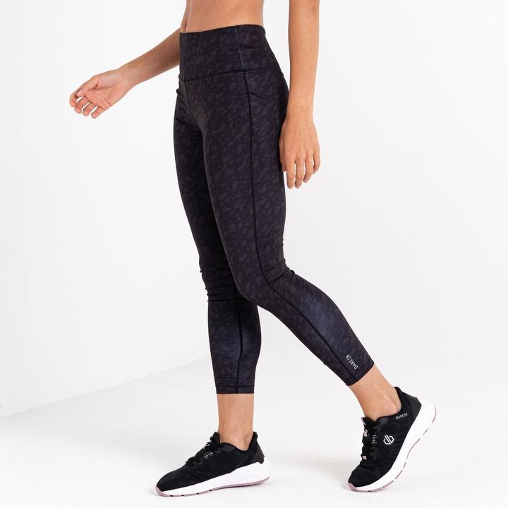 Actual product image Dare2b Womens/Ladies Influential Cire Finish Leaf Print Gym 7/8 Leggings (34 D)