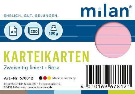 Actual product image Index cards A8 lined pink (A8, 180 g/m², 200 x)