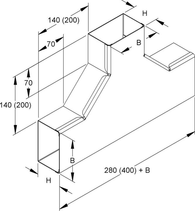 Image du produit Niedax NIE LUTC 80.080 Pièce en T avec couvercle, 80x8 galvanisé à chaud LUTC 80.080 (40 cm)