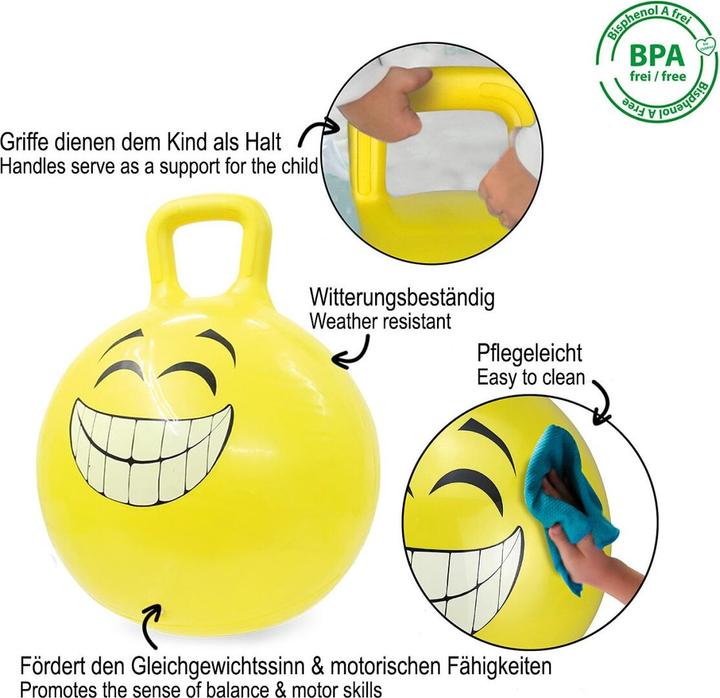 Actual product image Jamara Hop Ball Smile - Funnel Ball - Boy/Girl - 1 year(s) - Yellow - 407 g
