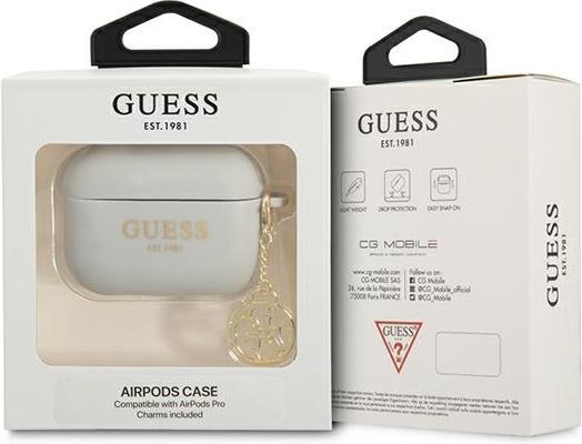 Produktbild Guess case for Airpods Pro GUAPLSC4EG grey Logo 4G Charm (Kopfhörer Tasche)