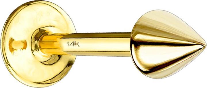Actual product image Star Piercing Labret 14k gold with Cone (14k gold, without brass)