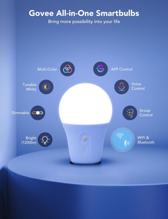 Immagine prodotto Govee Smart Light Bulb (E27, 9 W, 1200 lm, 1 x, F)