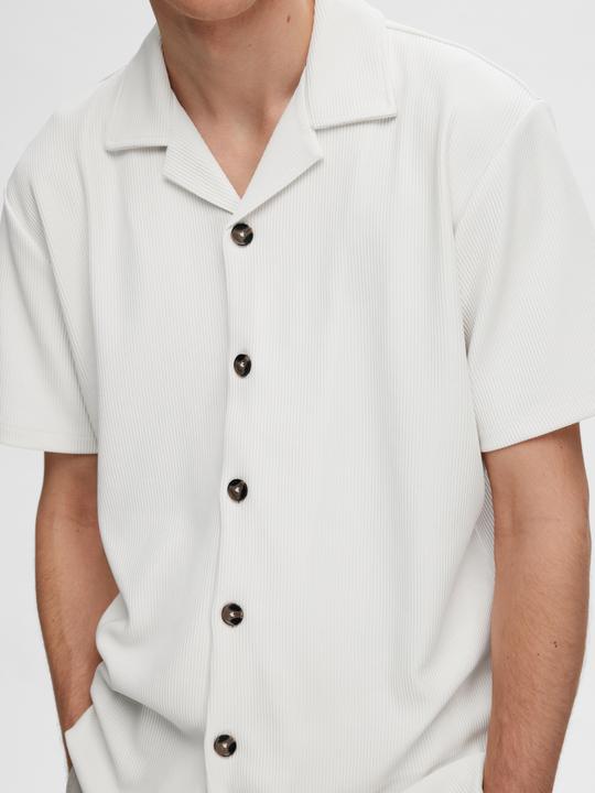 Actual product image Selected Homme Ribbed cuban collar short sleeve shirt (L)