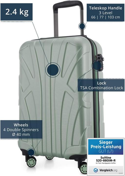 Actual product image Suitline Handgepäck Hartschalen-Koffer (34 l, Hand luggage (up to 50 litres))