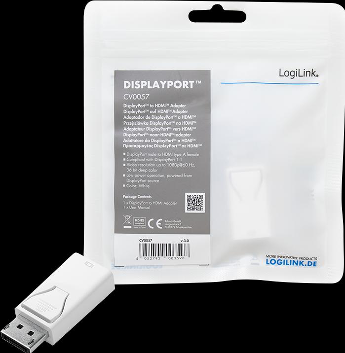 Actual product image LogiLink DisplayPort to HDMI (HDMI, 6.40 cm)
