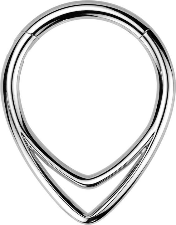 Star Piercing Micro Segmentring klappbar silber zwei Winkel (Titan G23)
