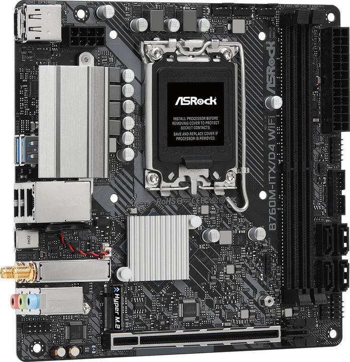 Produktbild AsRock B760M-ITX/D4 WiFi (LGA 1700, Intel B760, Mini-ITX)
