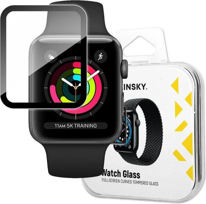 Actual product image Wozinsky Watch Glass Hybrid Glass for Apple Watch 3 38mm / Watch 2 38mm / Watch 1 38mm Black