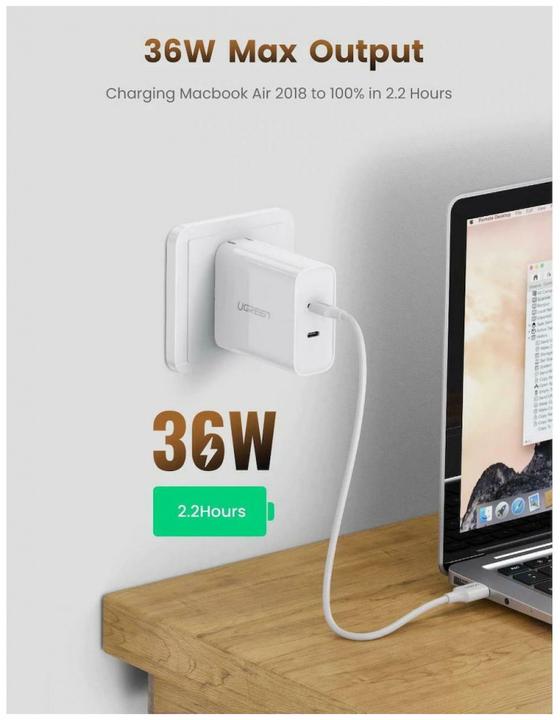 Produktbild Ugreen USB-C 36W PD Ladegerät 2-Port (36 W)
