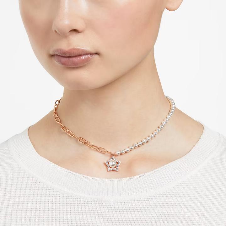 Produktbild Swarovski Stella Stern Kristallperlen Halskette Rosé (Swarovski Metall, 38 - 43 cm)