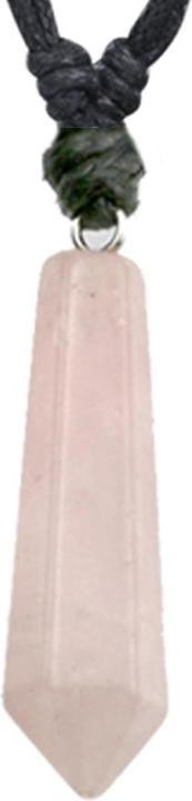 Produktbild Star Piercing Halskette schwarz Anhänger Kristalltropfen aus Rosequarz Stein (Mineralisch, ohne Messing)