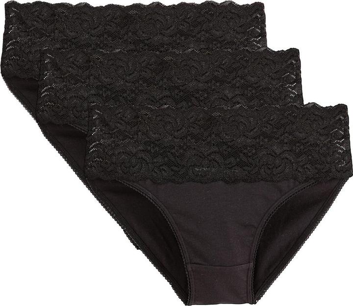 Immagine prodotto La Redoute Collections Confezione da 3 slip con ampia fascia di pizzo in vita (38, confezione da 3)