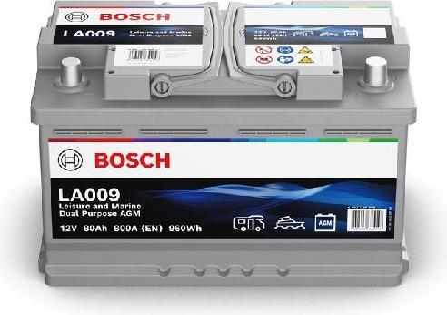 Actual product image Bosch Automotive AGM supply battery LA010 12V 80Ah 800A (12 V, 80 Ah, 800 A)