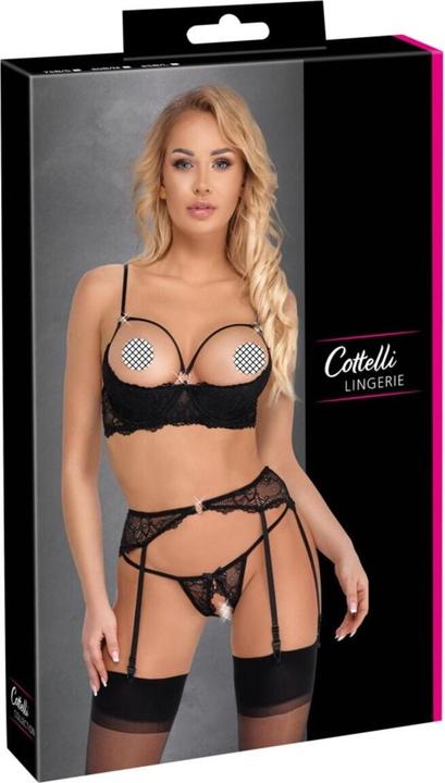 Actual product image Cottelli Collection 3-Piece Shelf Bra Set 85B/L (85 B)