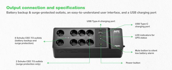Produktbild APC Back-UPS (1.05 VA, 600 W, Standby USV)