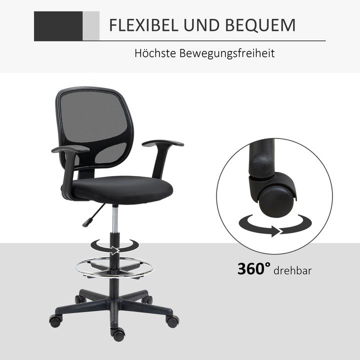Image du produit Vinsetto Chaise de bureau avec repose-pieds