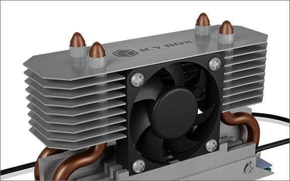 Actual product image Icy Box Heat sink IcyBox SSD M.2 IB-M2HSF-702 Heatpipe cooler