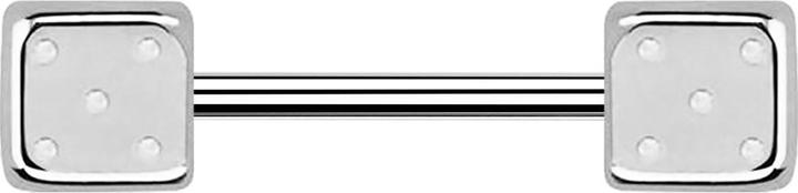 Produktbild Star Piercing Micro Barbell silber mit Würfel (Chirurgenstahl 316L, ohne Messing)