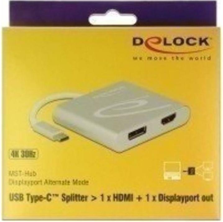 Image du produit Delock Splitter écran USB type-C vers HDMI & DP (DP, HDMI, 7.30 cm)