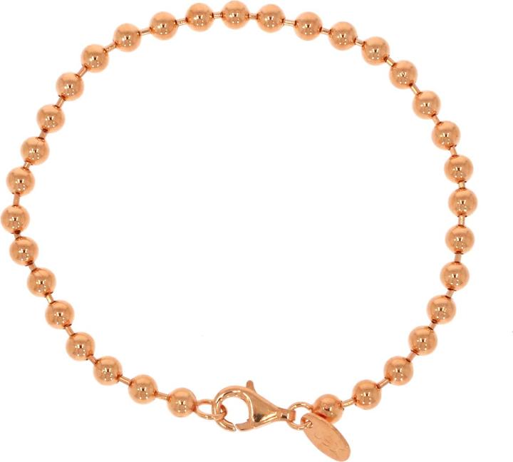 Image du produit Xen Bracelet boule 17,5 cm et 4 mm de large en argent 925 plaqué or rose (17.50 cm, Argent sterling 925)