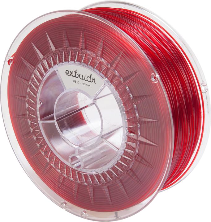 Image du produit Extrudr PETG rouge translucide 1,75 mm 1.100 g (PETG, 1.75 mm, 1.10 g, Rouge)