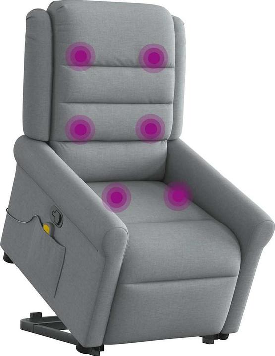 Produktbild VidaXL Massagesessel mit Aufstehhilfe Hellgrau Stoff