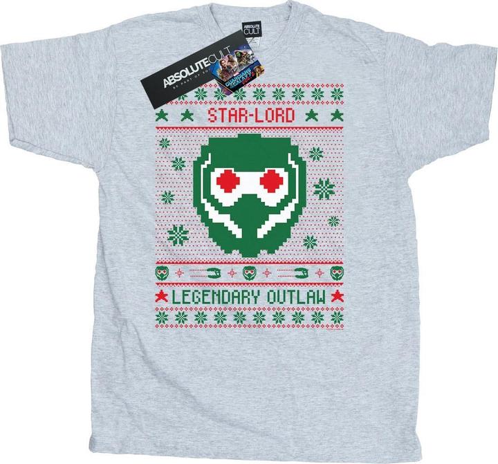 Actual product image Mens Guardians Of The Galaxy Vol. 2 Star Lord Fair Isle T-Shirt (S)