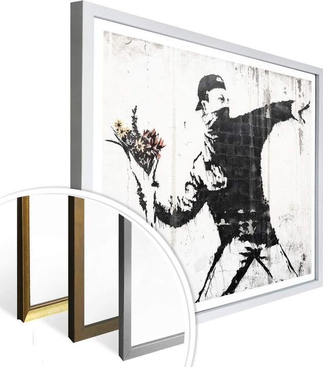 Produktbild Trenddeko Poster Banksy – Der Blumenwerfer 60 x 50 cm, Papier (60 x 50 cm)