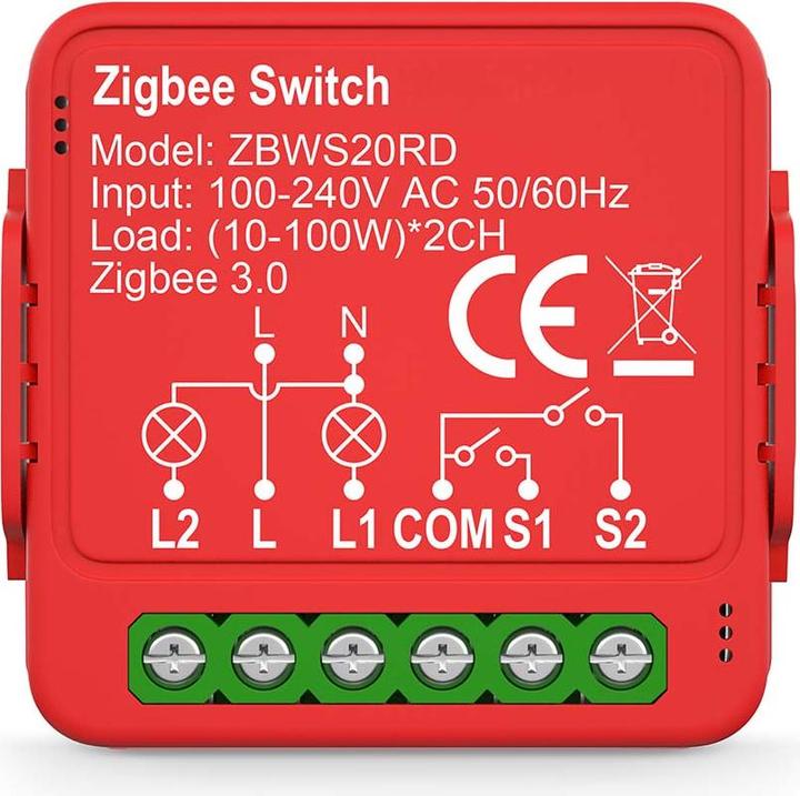 Actual product image Nedis SmartLife Power Switch | Zigbee 3.0 | 2x100 W | Terminal connection | App available for: Androi