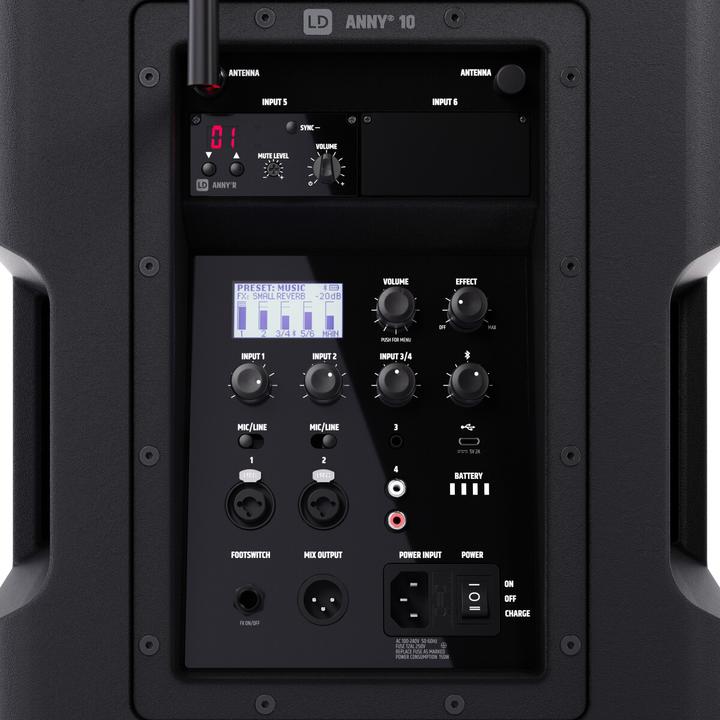 Actual product image LD Systems ANNY® 10 BPH B8 - 10" mobile Bluetooth® PA speaker with rechargeable battery, mixer and 1x headset (1x 80 W)