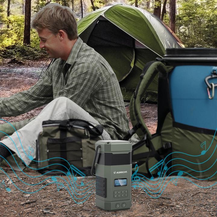 Productafbeelding Albrecht DR 114 DAB+ noodbuitenradio met campinglampje (DAB+, VHF, Bluetooth)