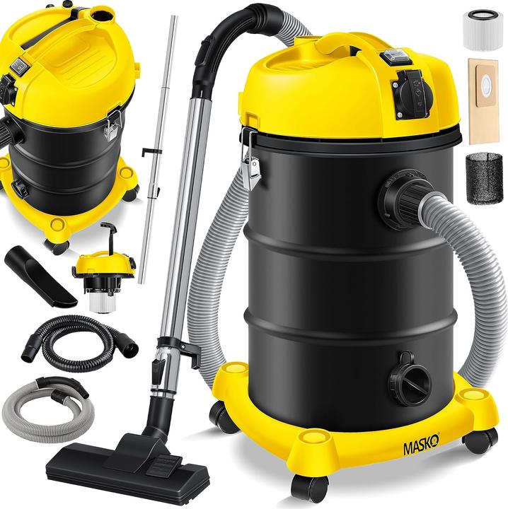 Immagine prodotto Masko 6IN1 Aspirapolvere industriale giallo (Aspirapolvere a umido e a secco)