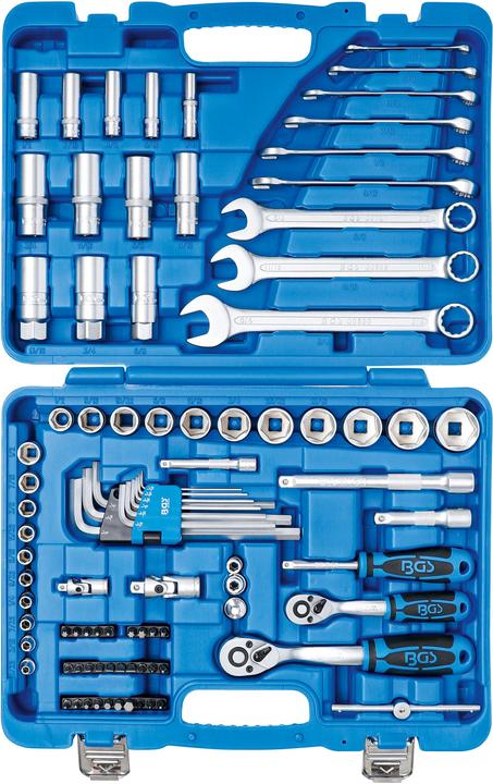 Produktbild BGS Steckschlüssel-Satz Sechskant Antrieb 6,3 mm (1/4") / 10 mm (3/8") Zollgrössen 92-tlg.